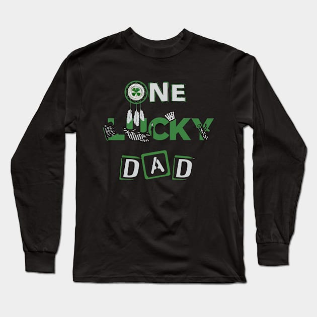 One Lucky Dad Matching St Patricks Day Long Sleeve T-Shirt by YasOOsaY